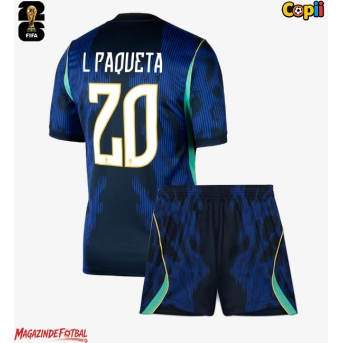 Brazilia Lucas Paqueta #20 Echipament de Fotbal Replică Mondial 2026 Copii Deplasare (+ Șorturi)